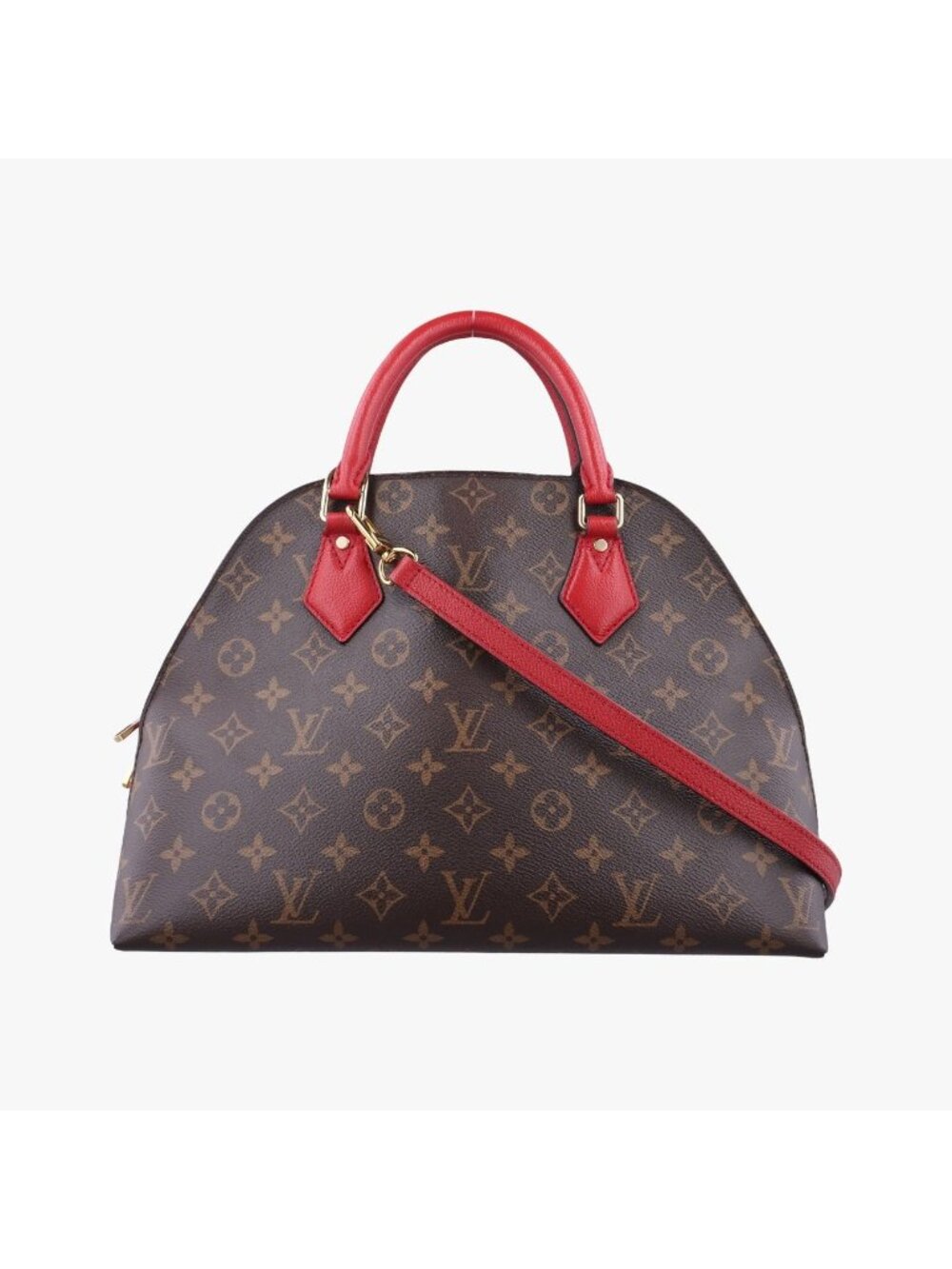 Louis Vuitton Alma Bag Into Bag Monogram Brown Rouge Canvas